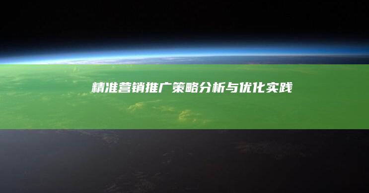 精准营销：推广策略分析与优化实践